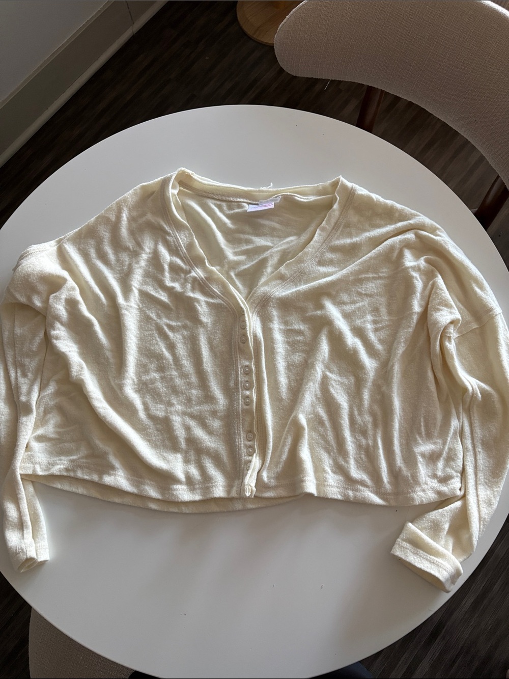 Urban Outfitters Out From Under Cream V-Neck Button Front Women's Sweater